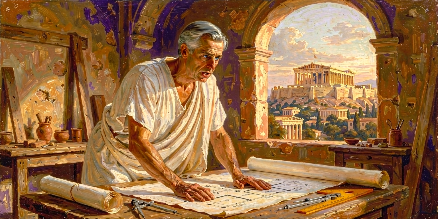 Carney leaning over an architect's plan unrolled on a table with builders' tools laid alongside; the speech turning practical.